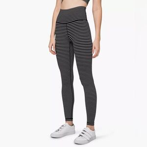 Wunder Under High-Rise Tight 28" *Luxtreme parallel stripe black white, Small